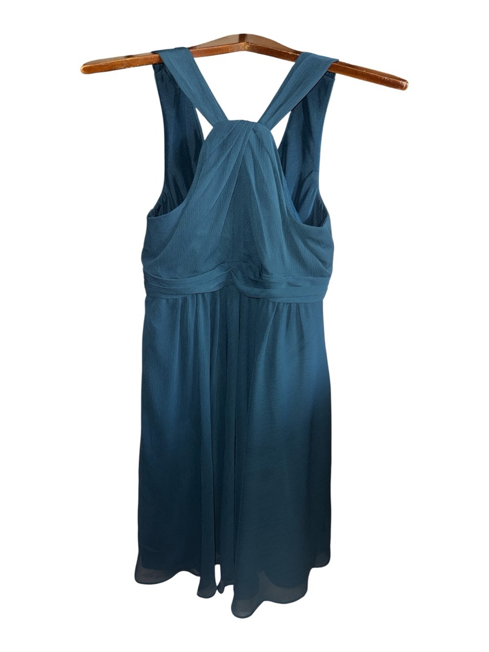 Davids Bridal Women’s Size 4 Peacock Sleeveless Racerback Dress Bridesmaid New